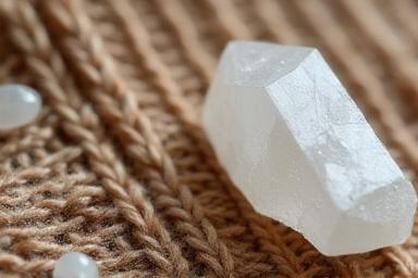 Close-up of mineral-inspired textile and raw rock textures